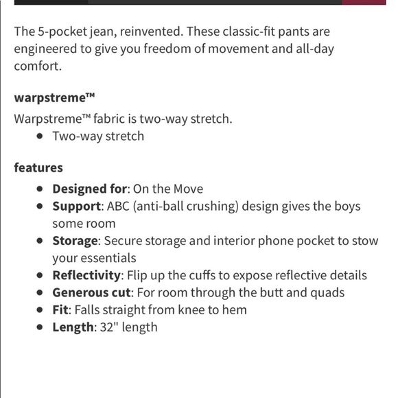 36x32 Lululemon ABC Pants Classic Black Mens Jeans - Picture 5 of 5